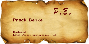 Prack Benke névjegykártya